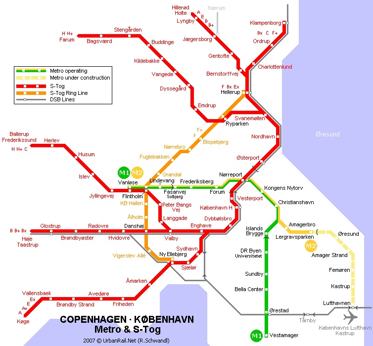 Mappa Ferroviaria Copehagen