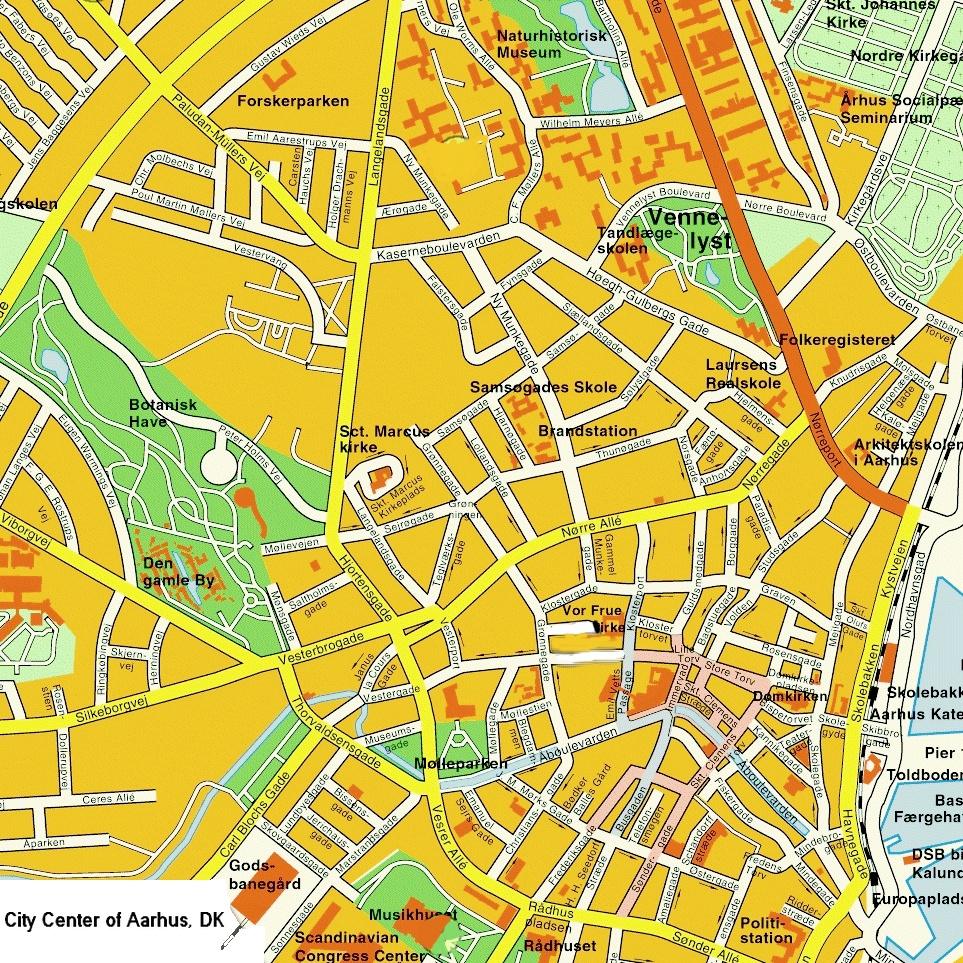 Mappa Aarhus - Cartina di Aarhus
